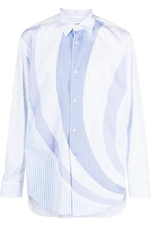 Comme des Garçons Striped panelled long-sleeve shirt