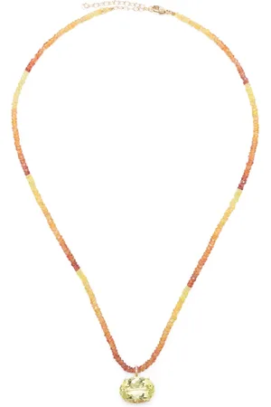 JIA JIA 14kt yellow Arizona citrine and sapphire necklace