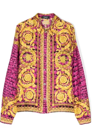 VERSACE Barocco Kids print silk shirt