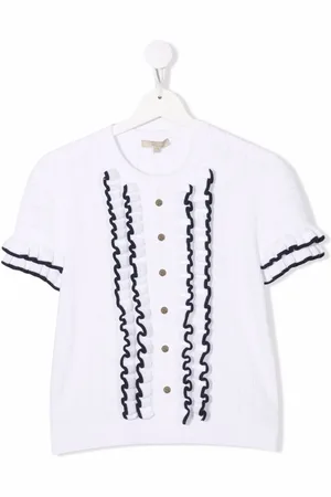 Elie saab TEEN ruffled short-sleeved shirt
