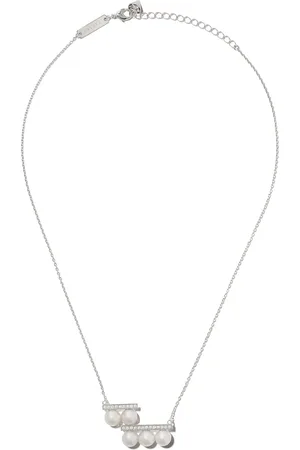 Tasaki 18kt white gold Collection Line Balance step pearl and diamond pendant
