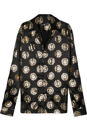 Edward Crutchley Metallic-print silk shirt