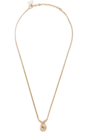 Dior Rhinestone logo necklace
