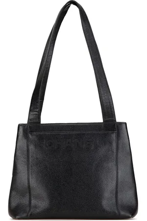 CHANEL 1996-1997 Embroidered Caviar Logo shoulder bag