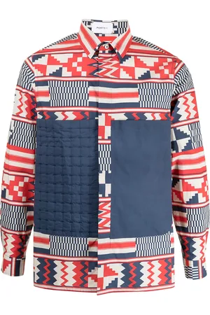 Ports V Quilt front geometric-print shirt
