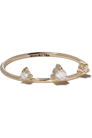 Mizuki 14kt yellow three diamonds ring