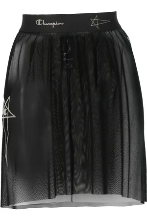 Rick Owens Logo-waistband sheer skirt