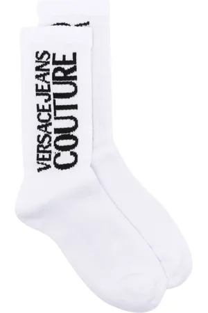 VERSACE Logo-intarsia knitted socks