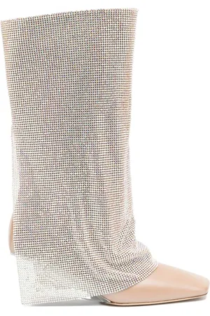 BENEDETTA BRUZZICHES Virginia 95mm crystal-drape boots
