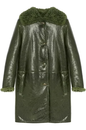 YVES SALOMON Patent-finish leather coat