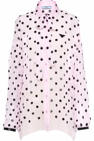 Prada Sequin-embellished chiffon shirt