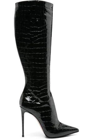LE SILLA Eva 120mm crocodile-embossed boots