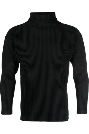Issey Miyake Plissé mock-neck long-sleeve T-shirt