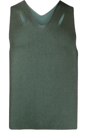 DION LEE Ribbed knit cut-out vest