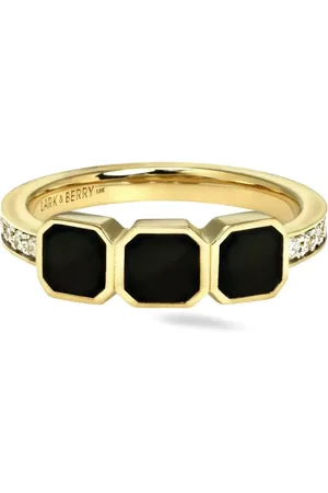 Lark & Berry 18kt yellow Eclipsis onyx and diamond ring