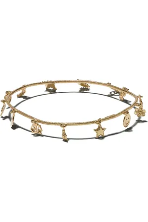 CAROLINA BUCCI 18kt yellow Lucky Charm Florentine finish bracelet