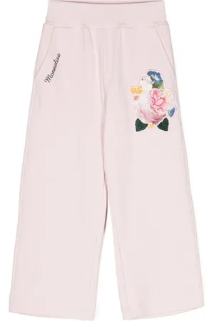 MONNALISA Logo-embroidered trousers