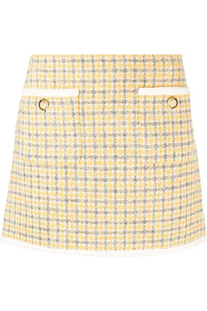 Miu Miu Bouclé check-pattern miniskirt
