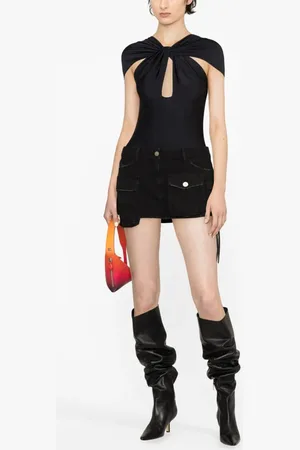 The Attico Fay low-rise denim miniskirt