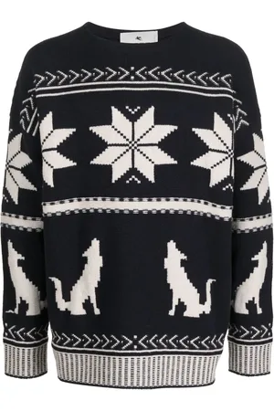 Etro Patterned-jacquard knitted jumper