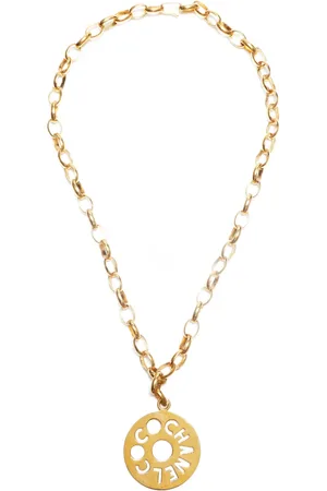 CHANEL 1990 Jumbo cut-out logo necklace