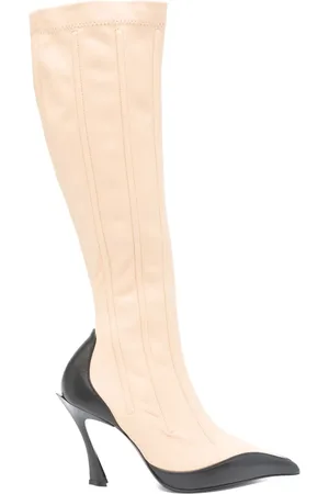 MUGLER 95mm leather boned boots