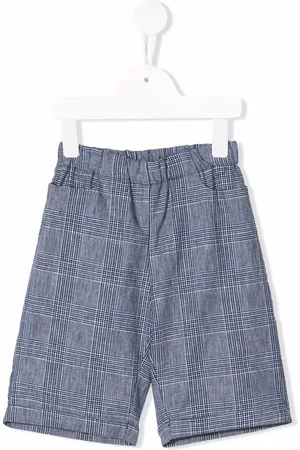 LA STUPENDERIA Checked-print elasticated-waist shorts
