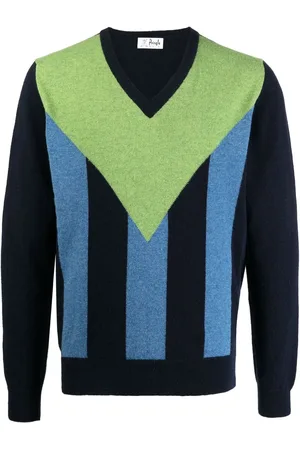 PRINGLE OF SCOTLAND Vertical-stripe V-neck jumper