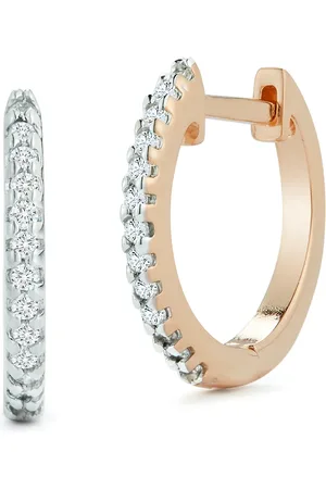 Mateo 14kt rose gold 12mm diamond huggies