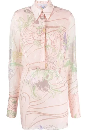 Sabina Musayev Floral-print fitted shirt dress