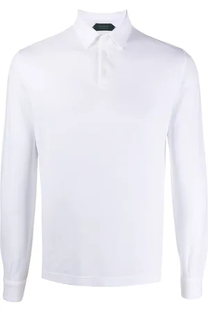 ZANONE Point-collar long sleeved polo shirt