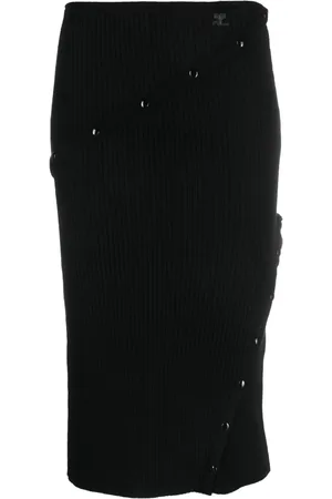 Courrèges Detachable-panel high-waist skirt
