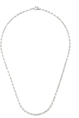 Suzanne Kalan 18kt white gold Linear diamond tennis necklace