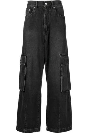 FIVE CM Elasticated-waistband straight-leg jeans