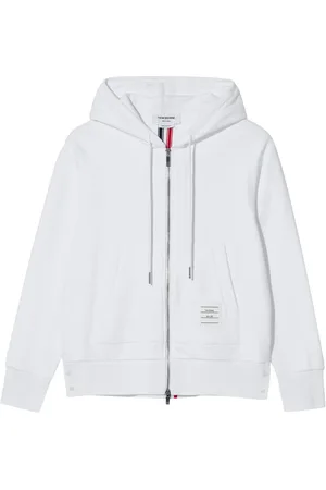 Thom Browne RWB-stripe cotton zip-up hoodie
