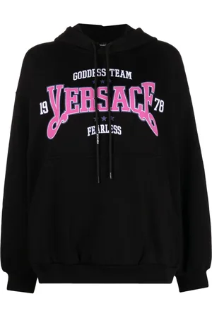 VERSACE Logo-print cotton hoodie