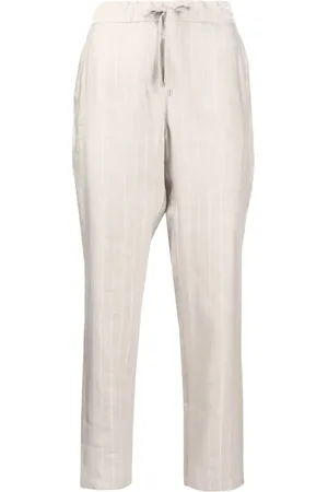 LORENA ANTONIAZZI Striped slim-cut trousers