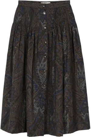 VALENTINO GARAVANI 1970s botanical-print midi skirt