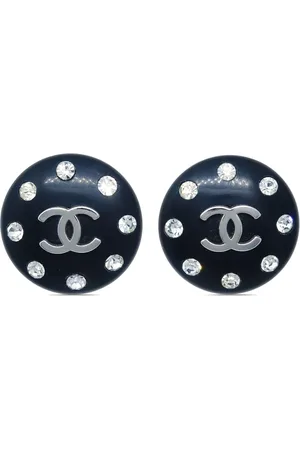 CHANEL 1996 CC button earrings
