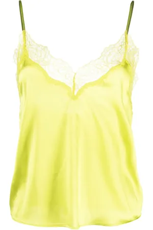 Pinko Lace-embroidered stretch-silk tank top