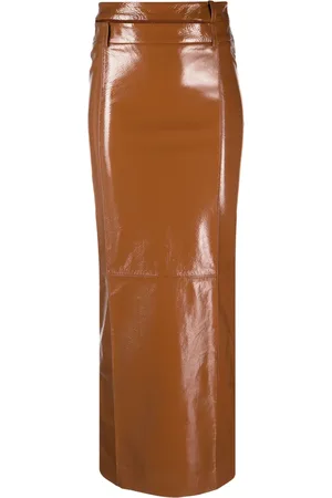 The Mannei Ararat patent-finish skirt