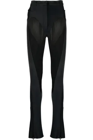 MUGLER Sheer-panel flared trousers
