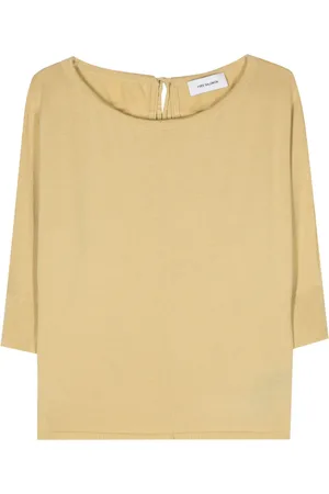YVES SALOMON Tie-fastening wool knitted top