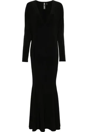 Norma Kamali Fishtail V-neck gown