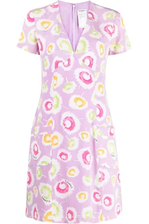 CHANEL Abstract-print silk minidress