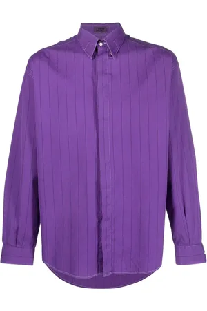 VERSACE 1980s striped button-down shirt