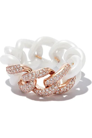 Shay 18kt rose gold medium link diamond ring