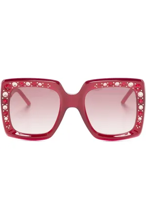 Carolina Herrera Crystal-embellished square-frame sunglasses
