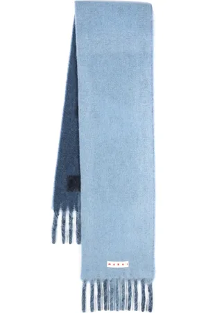 Marni Intarsia-logo fringed scarf