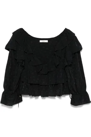 Chloé Ruffled cropped blouse